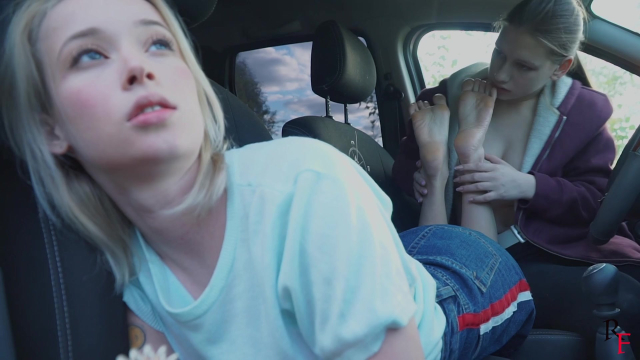 Agata Worships Alla's Feet and Long Toes in the Car