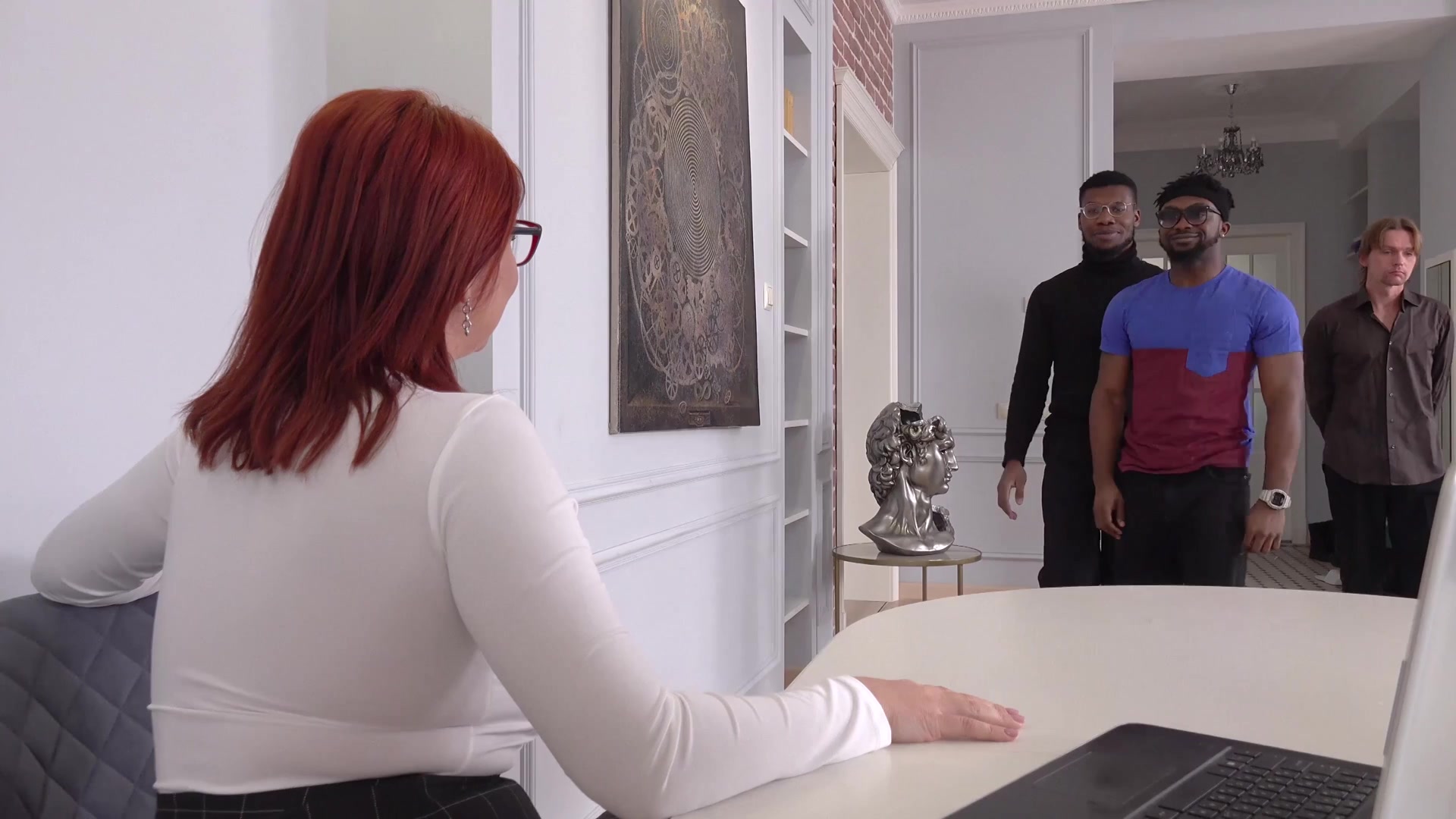First cuckold BBC DP for curvy milf