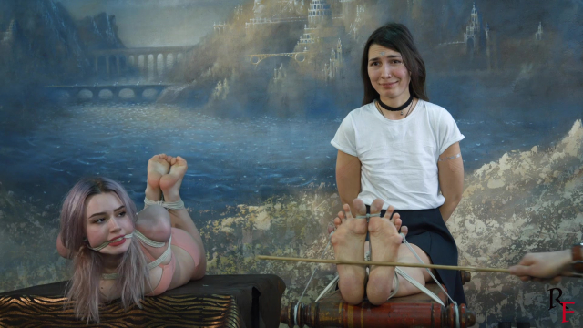 Maya's Feet Punishment and Tightly Hogtied Astrid Like a Piece of Furniture