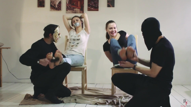 Dina and Laura. the First Meeting and Tickling Two Girls