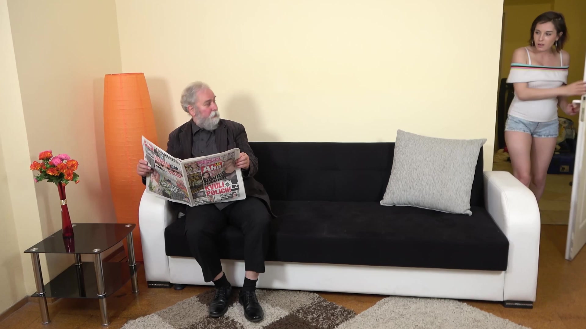 Her very first sex with a grandpa