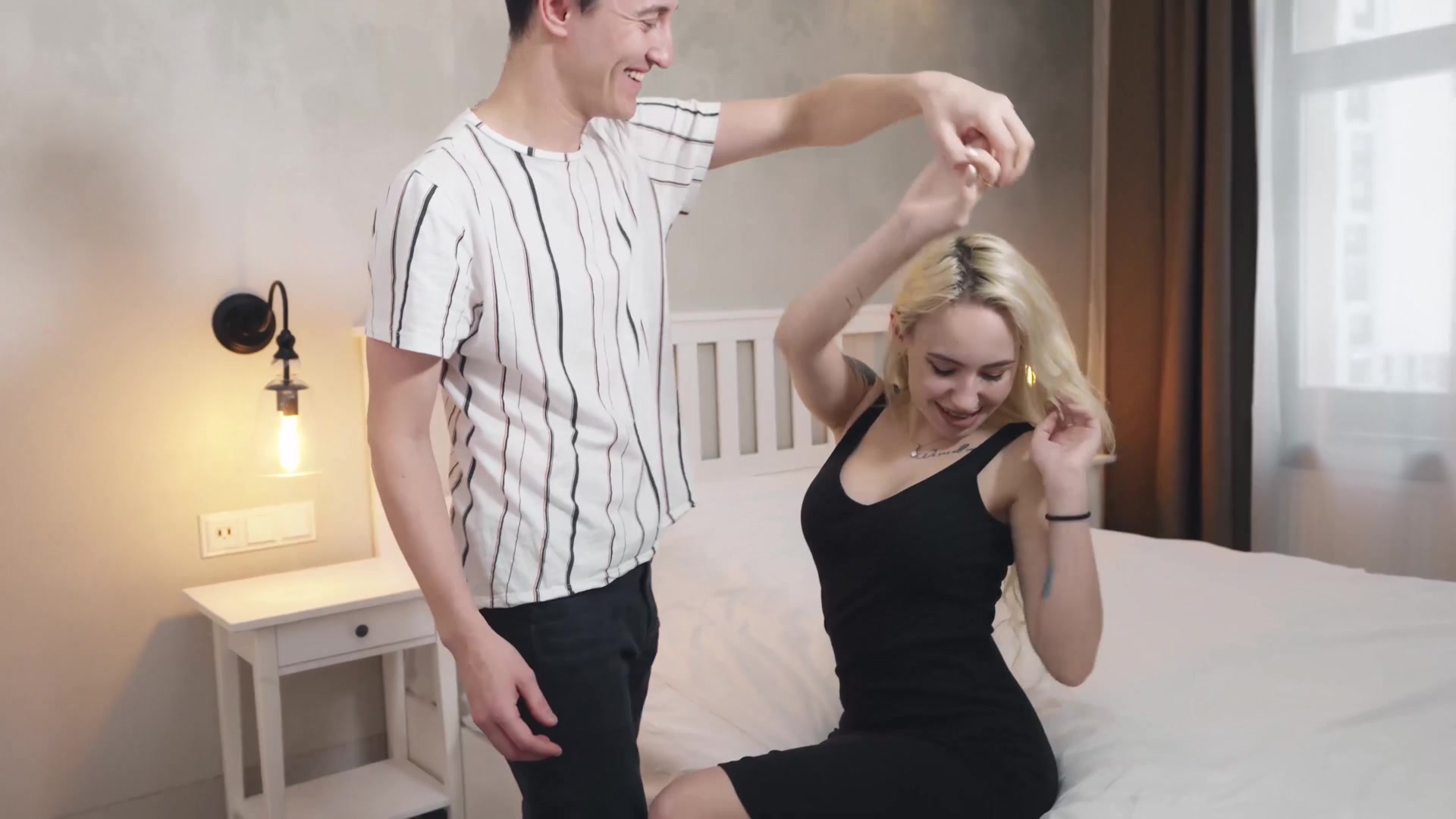 Busty wife blindfold anal cuckolding