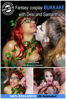 Fantasy cosplay bukkake with Desi and Samantha